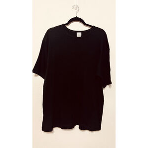 VTG Utility Shirt‎ Men XL Black Ribbed Short Sleeve Pullover Crew Y2K 90s Skater